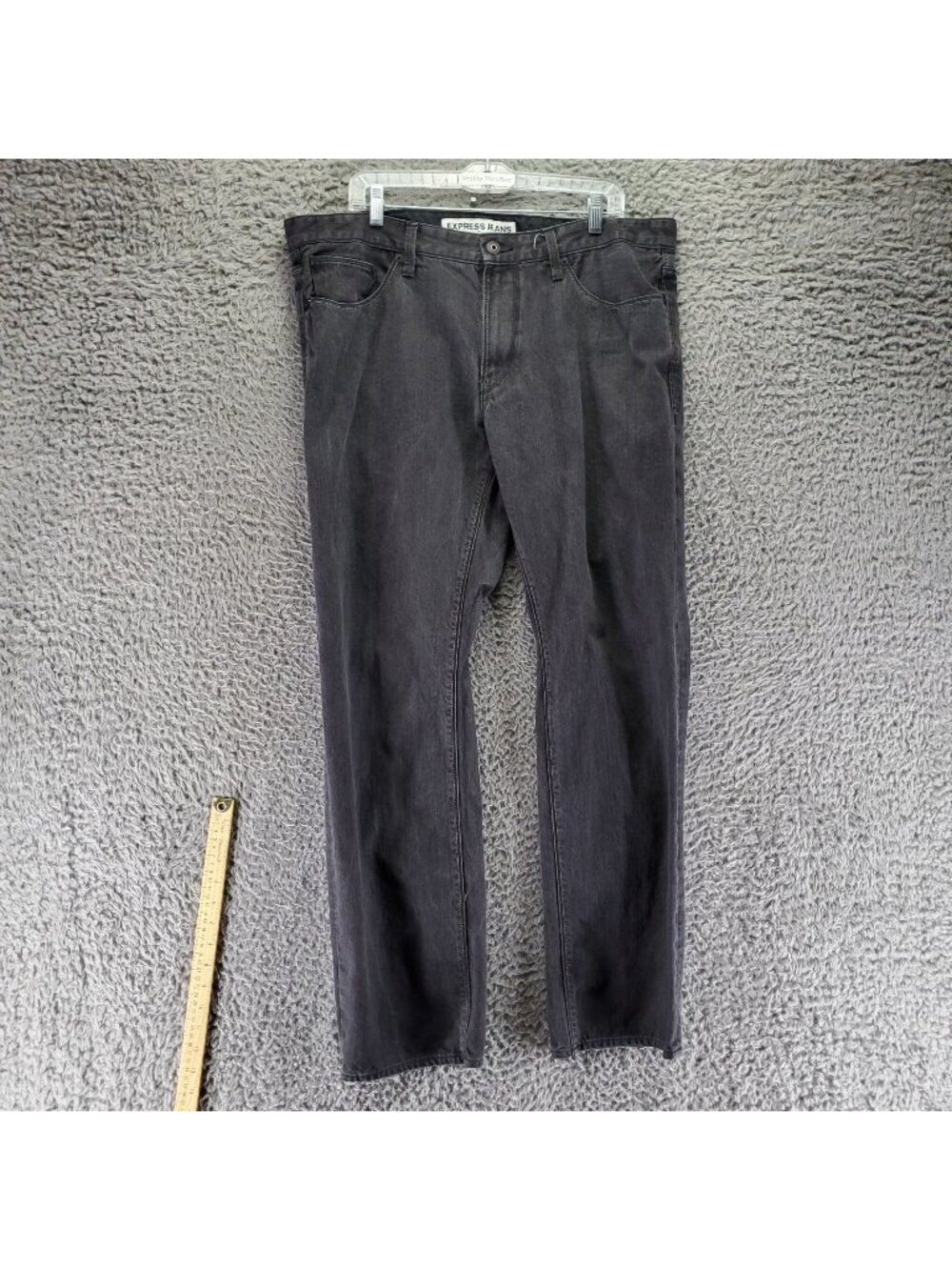 Express Jeans Mens 38x34 Washed Black Rocco Slim Fit Straight Leg Denim *Read*